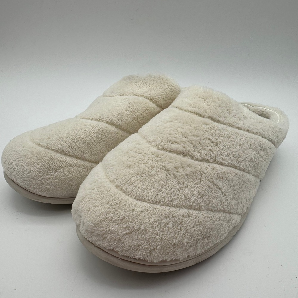 Dearfoams‎ Women's Memory Foam Slippers Large 9-10 Muslin Cream Indoor